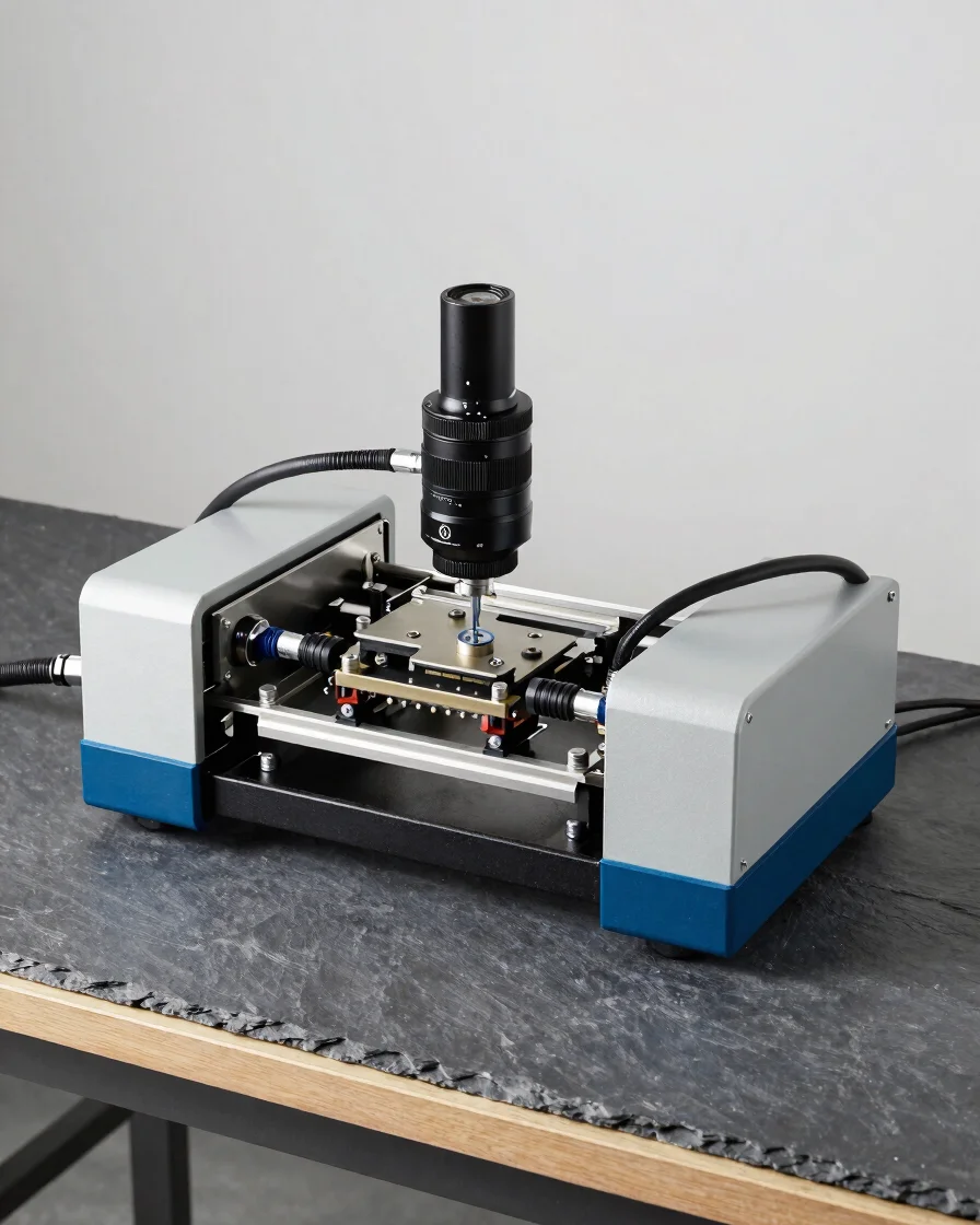 Overhead studio shot of a multi-process welding machine on a slat
